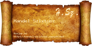 Handel Szixtusz névjegykártya